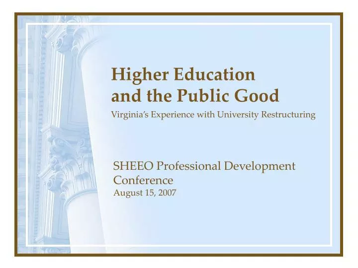 higher education and the public good