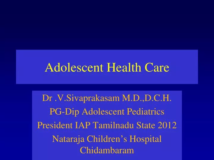 adolescent health care