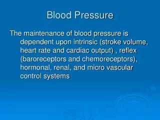 Blood Pressure