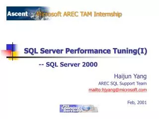 SQL Server Performance Tuning(I)