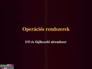 oper ci s rendszerek