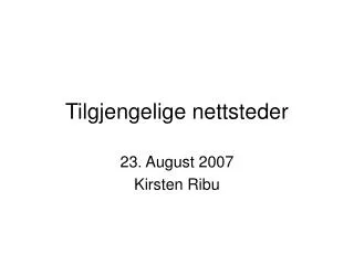 tilgjengelige nettsteder