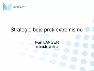 strategie boje proti extremismu
