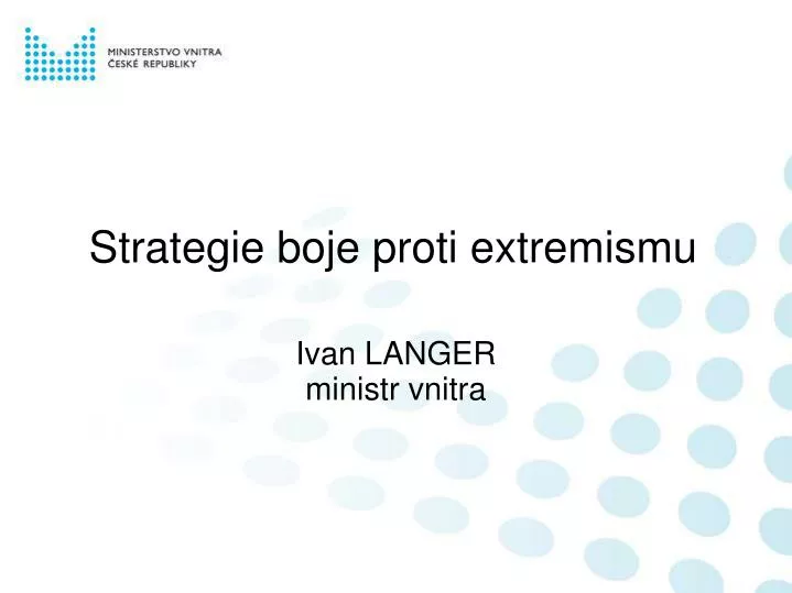 strategie boje proti extremismu