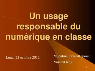 un usage responsable du num rique en classe