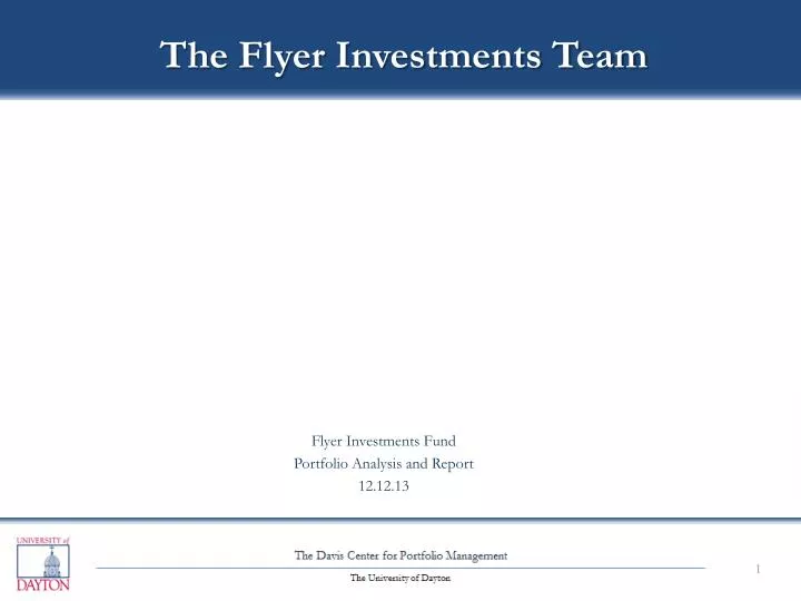 flyer investments fund portfolio analysis and report 12 12 13