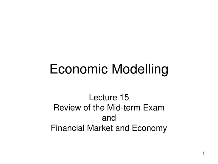 economic modelling