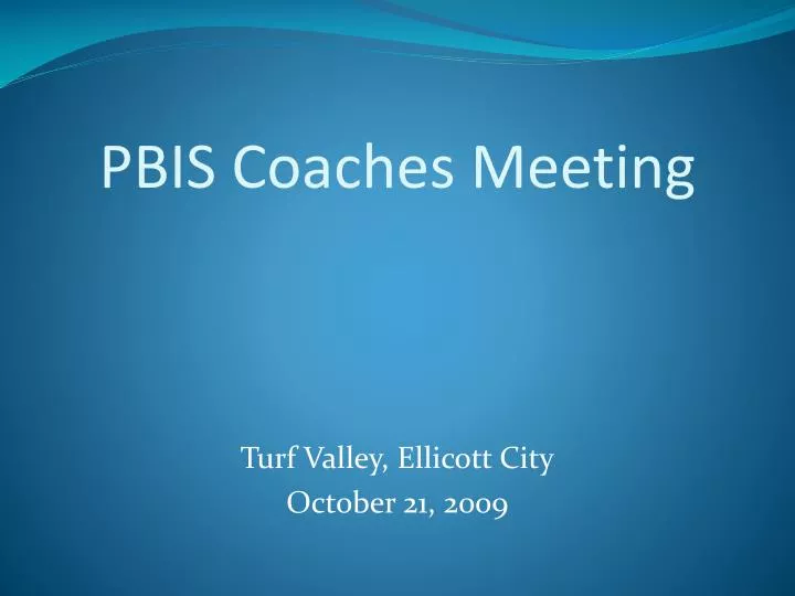 pbis coaches meeting