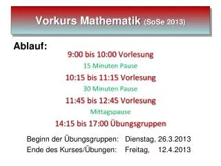 vorkurs mathematik sose 2013