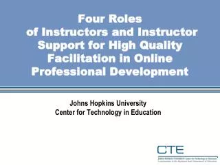 Johns Hopkins University Center for Technology in Education