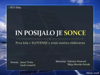 in posijalo je sonce