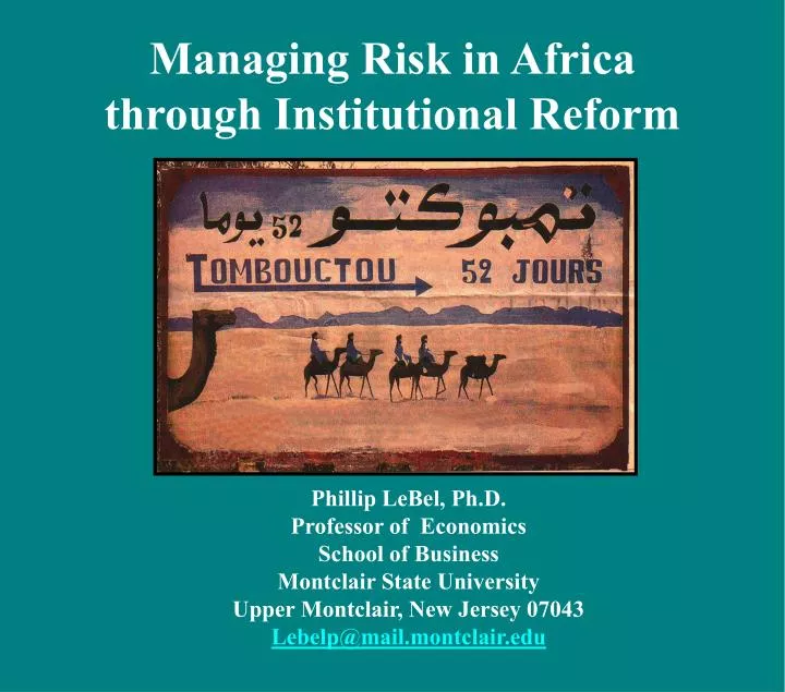 managing risk in africa through institutional reform