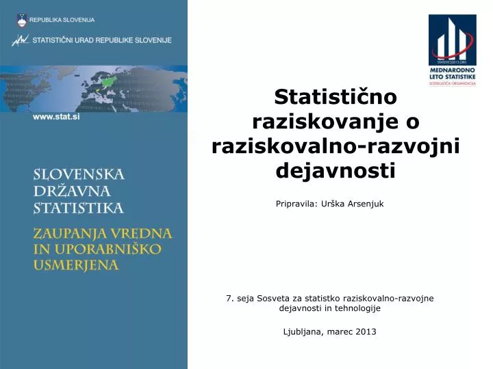 statisti no raziskovanje o raziskovalno razvojni dejavnosti