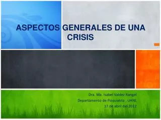 aspectos generales de una crisis