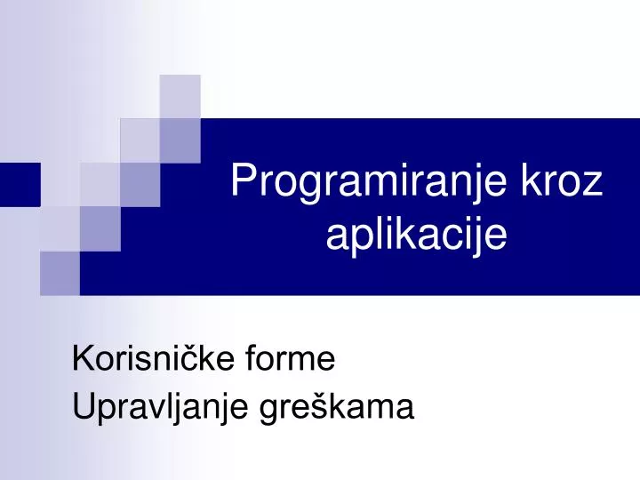 programiranje kroz aplikacije