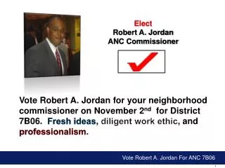 Elect Robert A. Jordan ANC Commissioner