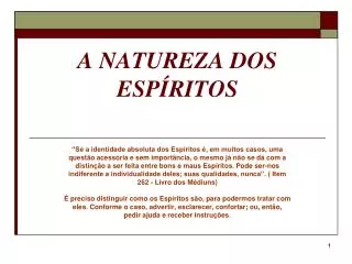 a natureza dos esp ritos