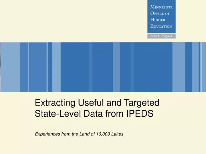 extracting useful and targeted state level data from ipeds