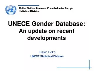 UNECE Gender Database: An update on recent developments