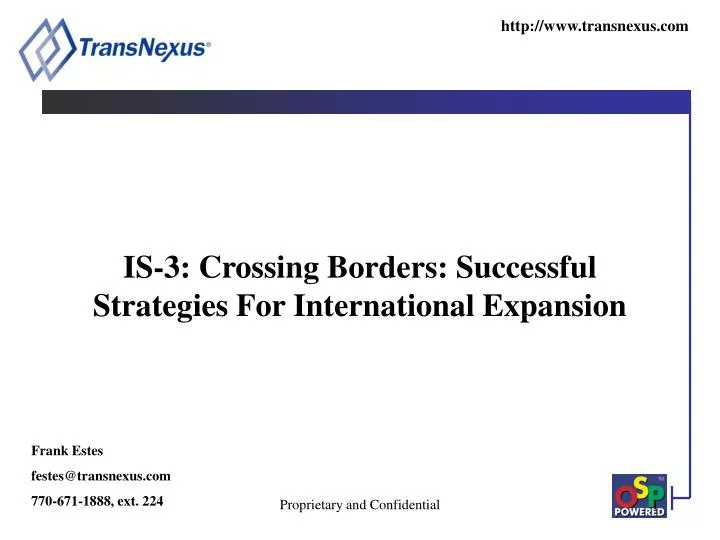 is 3 crossing borders successful strategies for international expansion