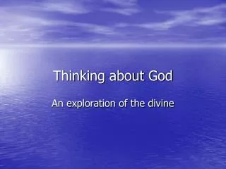 Thinking about God