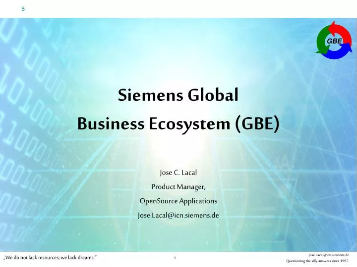 siemens global business ecosystem gbe