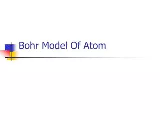 Bohr Model Of Atom