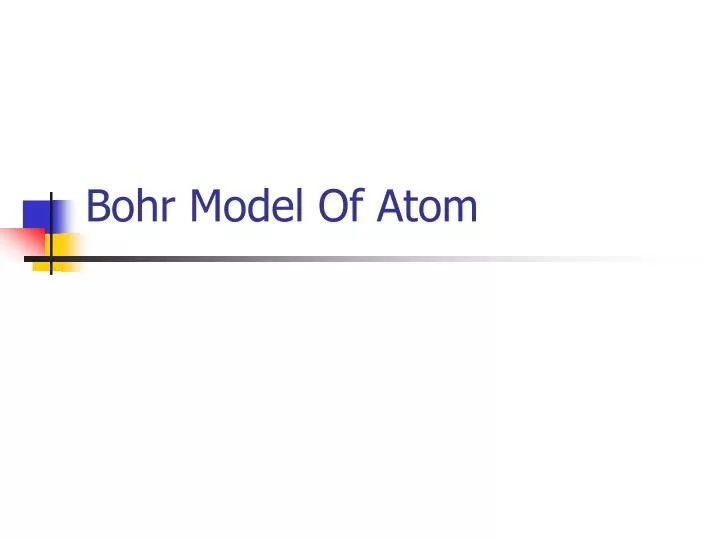 bohr model of atom