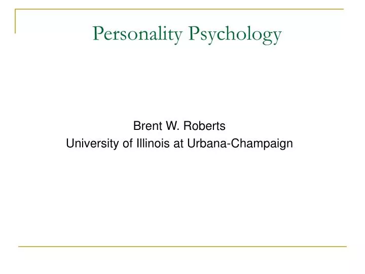 personality psychology
