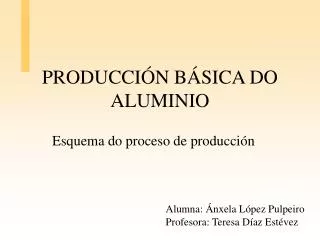 PRODUCCIÓN BÁSICA DO ALUMIN I O
