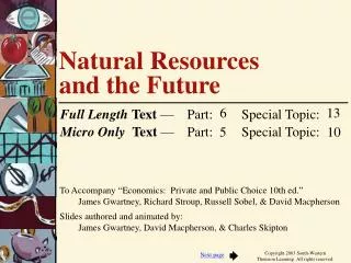 Natural Resources and the Future
