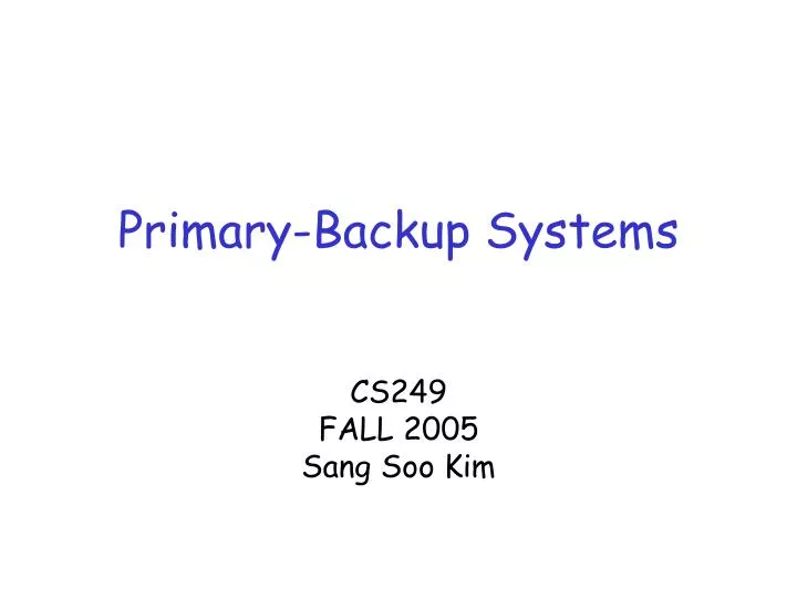 primary backup systems