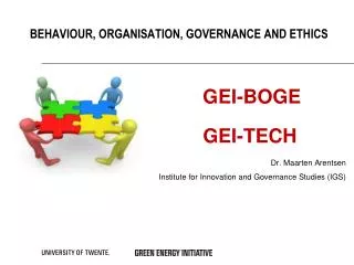 Behaviour, organisation , governance and ethics