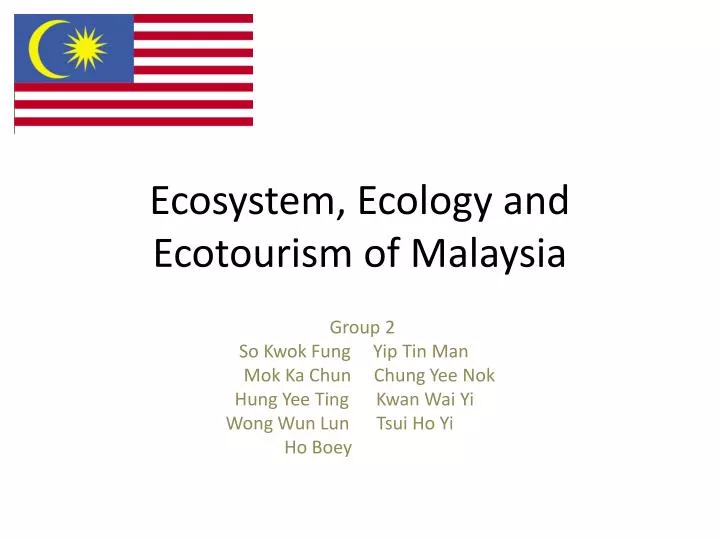 ecosystem ecology and ecotourism of malaysia