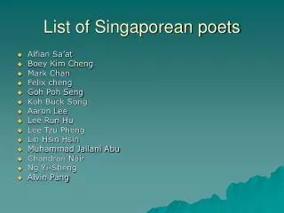 List of Singaporean poets