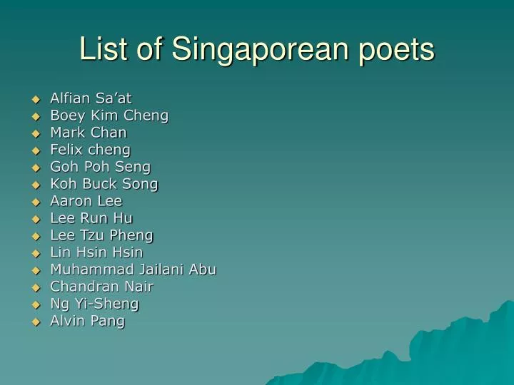 list of singaporean poets