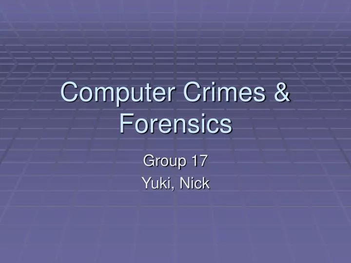 computer crimes forensics