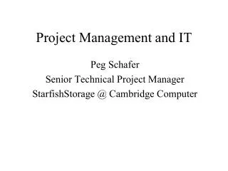 Project Management and IT