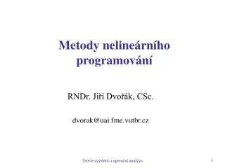 metody neline rn ho programov n