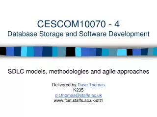 CESCOM10070 - 4 Database Storage and Software Development