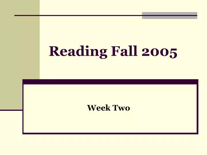 reading fall 2005