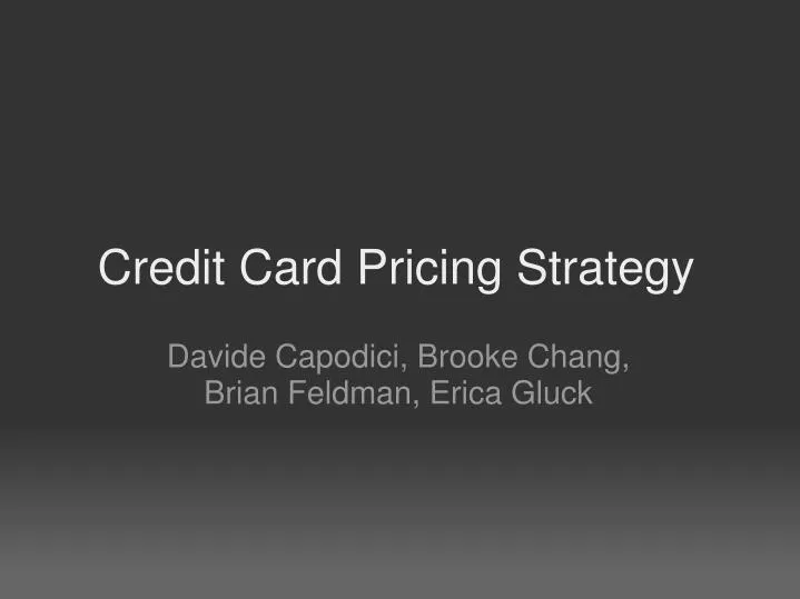 credit card pricing strategy