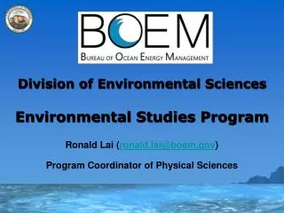 Division of Environmental Sciences Environmental Studies Program