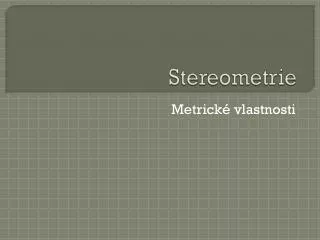 stereometrie
