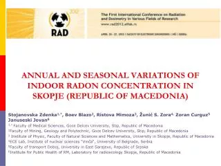Annual and seasonal variations of indoor radon concentration in Skopje (Republic of Macedonia)