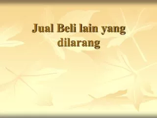 jual beli lain yang dilarang