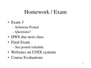 Homework / Exam