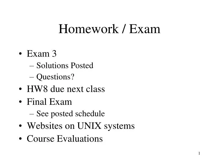 homework exam