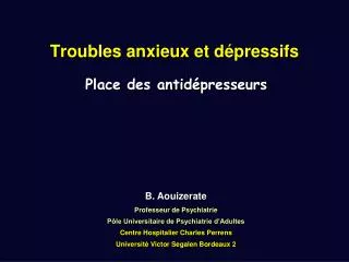 troubles anxieux et d pressifs