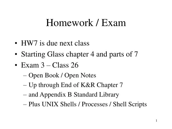 homework exam